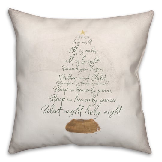 Silent Night Tree 18" x 18" Indoor/Outdoor Pillow